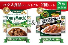 ハウス　カレーマルシェ中辛＆ジャワカレー中辛　各10個（20個） ／ レトルトカレー カレー ハウス食品 レンジ お湯 湯煎 湯せん 時短 簡単 簡単調理 防災 防災食 長期保存 非常食 ローリングストック レトルト 災害 備蓄 常温保存 20個 セット 食べ比べ 送料無料 愛知県 No.266