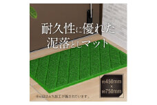 耐久性に優れた泥落としマット　約450mm×750mm　(2．ライトグリーン)
