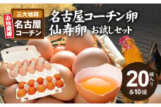 名古屋コーチン卵・仙寿卵お試しセット(各10個入り)
