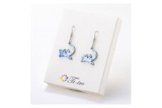 純チタン製アクセサリー（とかげ大）ピアス・ブルー