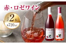 小牧ワイナリ―　赤・ロゼワイン２本セット（小牧産ぶどう100％使用）　［ ワイン 軽口 甘口 葡萄 ぶどう ブドウ マスカット・ベーリーA 国産 酒 飲料 アルコール ギフト 贈り物 贈答 ］