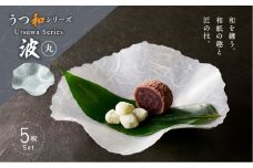 うつ和シリーズ「波・丸」(UT003A)(5枚入り) 食器 日本製 家庭用食洗器対応可 耐熱温度80℃ 耐久性 割れにくい 電子レンジ不可 皿 お皿 うつわ 器 アクリル 樹脂 和紙 モダン 手曲げ加工