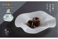 うつ和シリーズ「風」(UT005)(5枚入り) 食器 日本製 家庭用食洗器対応可 耐熱温度80℃ 耐久性 割れにくい 電子レンジ不可 皿 お皿 うつわ 器 アクリル 樹脂 和紙 モダン 手曲げ加工