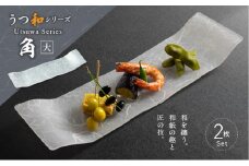 うつ和シリーズ「角（大）」(UT006A)(2枚入り) 食器 日本製 家庭用食洗器対応可 耐熱温度80℃ 耐久性 割れにくい 電子レンジ不可 皿 お皿 うつわ 器 アクリル 樹脂 和紙 モダン 手曲げ加工