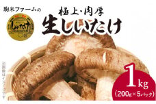 駒来ファームの 極上・肉厚 生しいたけ（生シイタケ 生椎茸 ）