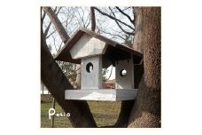 エイジングアンティーク調 三角屋根のバードフィーダー　鳥 エサ台 餌台 ガーデニング