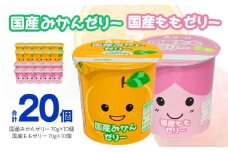愛知ヨーク　国産みかんゼリー・国産ももゼリー　20個入