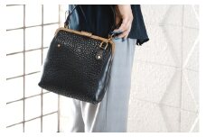 【soul;solid】Brass clasp シリーズ 2way真鍮がま口バッグ【ジャパンレザーアワード2024入賞】