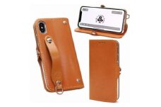 EFGS iPhone XS Max 手帳型 ケース 栃木キャメル 【左開き】 TPU スタンド カード入れ ベルト付き 栃木レザー 本革 リッキーズ