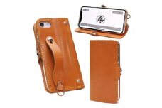 EFGS iPhone SE3/SE2/8/7 手帳型 ケース 栃木キャメル 【左開き】 TPU スタンド カード入れ ベルト付き 栃木レザー 本革 リッキーズ
