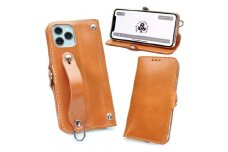 EFGS iPhone 12mini 手帳型 ケース 栃木キャメル 【左開き】 TPU スタンド カード入れ ベルト付き 栃木レザー 本革 リッキーズ
