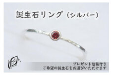 【プレゼント包装付き】誕生石リング（シルバー）