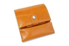 最適二つ折り財布 栃木キャメル【左利き用】メンズ財布 レディース財布 栃木レザー 本革 リッキーズ