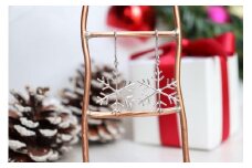 【プレゼント包装付き】シルバー 雪の結晶ピアス（銀色 /M）