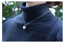【プレゼント包装付き】シルバーのカゴペンダント（銀色 /淡水パール）