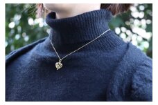 【プレゼント包装付き】シルバーのカゴペンダント（金色 /白水晶）