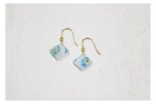 【七宝】青い花のピアス SV（金色・S）- ギフト包装付き -