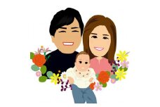 デジタル似顔絵アイコン（３人胸から上）
