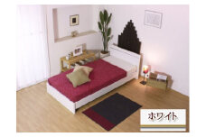 【組立サービス付】284　セミシングルサイズ　パネル型ラインデザインベッド　国産ボンネルコイルマットレス(10816B)付(ホワイト)（1365）