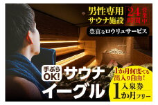 【ふるさと納税限定】　サウナイーグル１か月フリー入泉券（１か月何度でも出入り自由）（1713）