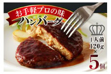 お手軽プロの味のハンバーグ　ハンバーグ１人前１２０ｇ×５個	