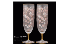 石塚硝子製 ペアビアグラス EL DORADO (SAKURA BEER)｜ペアグラス ビールグラス ガラス コップ 食器 日本製 桜 金 ゴールド 高級 ギフト プレゼント アデリア 石塚硝子 [0540]