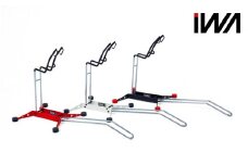 [バイクスタンド／黒] スポーツバイクの保管と整備がこれ一台 スルーアクスル・ディスクブレーキ対応「iWA1」＆前輪を外して整備できる「フォークサポート」セット【0420】
