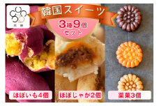 花餅sung 韓国伝統菓子9個セット コグマパン(ほぼいも)4個、芋餅(ほぼじゃが)2個、薬菓3個 [0694]