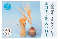 大麦からできたストロー「エコエ～deストロー」｜自然素材 エシカル SDGs エコ ストロー 麦わら [0751]