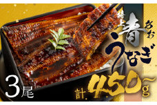 【土用の丑の日お届け/冷凍】厳選 高級 青うなぎ 3尾 蒲焼 450g