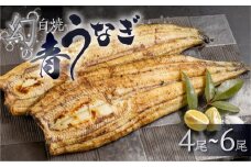 【冷凍】厳選 高級 青うなぎ 白焼 4尾 600g