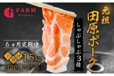 【6回 定期便】国産 豚肉 食べ比べ 500g × 3 計 1.5kg しゃぶしゃぶ用 ロース 肩ロース バラ 冷凍 田原ポーク 小分け 100g ずつ 個包装 定期便