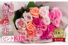 バラ 花束 大輪 ピンク 20本 (40cm) ブーケ ピンクミックス  薔薇 ローズ 生花 プレゼント 花 ギフト  植物 田原市 切り花 切花 12000円