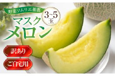 先行予約 訳あり マスクメロン 3玉～5玉 メロン 野菜ソムリエ推薦 数量限定 渥美半島 伊良湖潮風育ち 田原市 ご自宅用 お取り寄せ 産地直送 送料無料 15000円