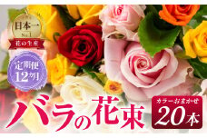 バラ 花束 20本 定期便 12カ月コース