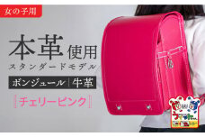 【チェリーピンク】フィットちゃん ランドセル 『牛革ボンジュール』 女の子 本革 ラン活 らんかつ 6年保証 愛西市 / 三輪製鞄所 [AEAN003-5]