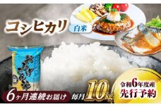【6回定期便】コシヒカリ 白米 10kg×6回 愛西市 / 脇野コンバイン 米 お米 コメ [AECP028]