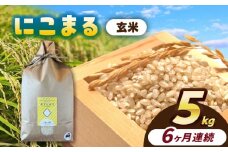 【6回定期便】にこまる  玄米  5kg  お米  ご飯  愛西市 / 株式会社戸倉トラクター [AECS068]
