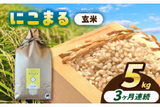 【3回定期便】にこまる  玄米  5kg  お米  ご飯  愛西市 / 株式会社戸倉トラクター [AECS067]