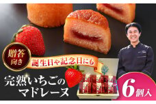 焼き菓子 いちごのマドレーヌ いちご農園 6個入り マドレーヌ 洋菓子 いちご 愛西市 / エール・ブランシュ 【配達不可：離島】 [AEAU005]