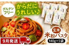【9月発送】米粉パスタ 玄米 140g×5袋 パスタ グルテンフリー 玄米 愛西市 / 戸典オペレーター [AECT030-9]