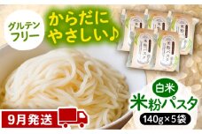 【9月発送】米粉パスタ 白米 140g×5袋 お米 パスタ グルテンフリー 愛西市 / 戸典オペレーター [AECT031-9]