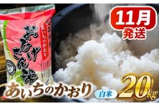【11月発送】あいちのかおり 白米 20kg 愛西市 / 脇野コンバイン  米 お米 コメ  [AECP003-2]