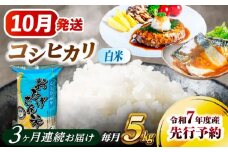 【3回定期便】 【10月発送開始】  コシヒカリ 白米 5kg×3回 愛西市 / 脇野コンバイン 米 お米 コメ [AECP024-10]