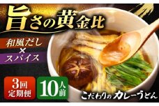 【3回定期便】 カレーうどん 2人前×5袋×3ヵ月 うどん カレー 手土産 愛西市 / アロマ・フーヅ [AEAP012]