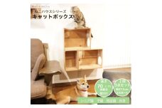 床置きタワー・壁付けキャットウォークで使えるキャットボックス　2段3点セット(左上がり)【1563384】