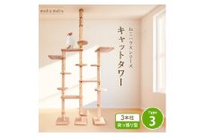 ＜ねこハウスシリーズ＞天井突っ張り型キャットタワータイプ3基本セット＜複数個口で配送＞【4060026】