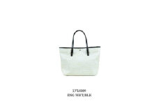 レザー調トートバッグ　ENG WHT/BLK【LVL0009】