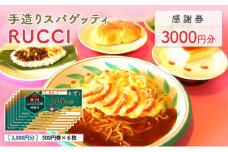 [№5830-0333]手造りスパゲッティRUCCI　感謝券3000円