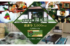 [№5830-0296]尾張温泉郷湯元館 感謝券 3000円